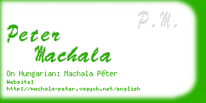 peter machala business card